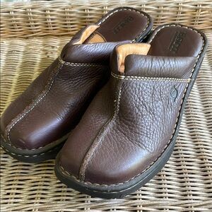 Women’s Born Brown Leather Loafers Slip-Ons Mules 8
